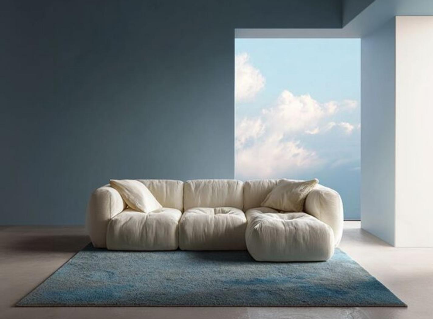 Interior design ispirato a Cloud Dancer Pantone 2026, palette chiara e atmosfera rilassata
