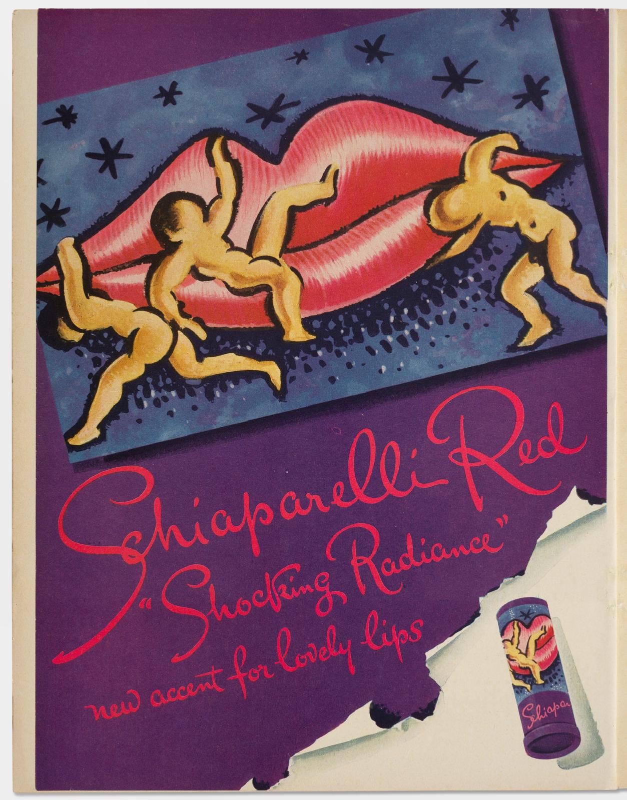 “Schiaparelli Red ‘Shocking Radiance’” Advertisement
illustrated by Salvador Dalí, Vogue, vol. 103, no. 10